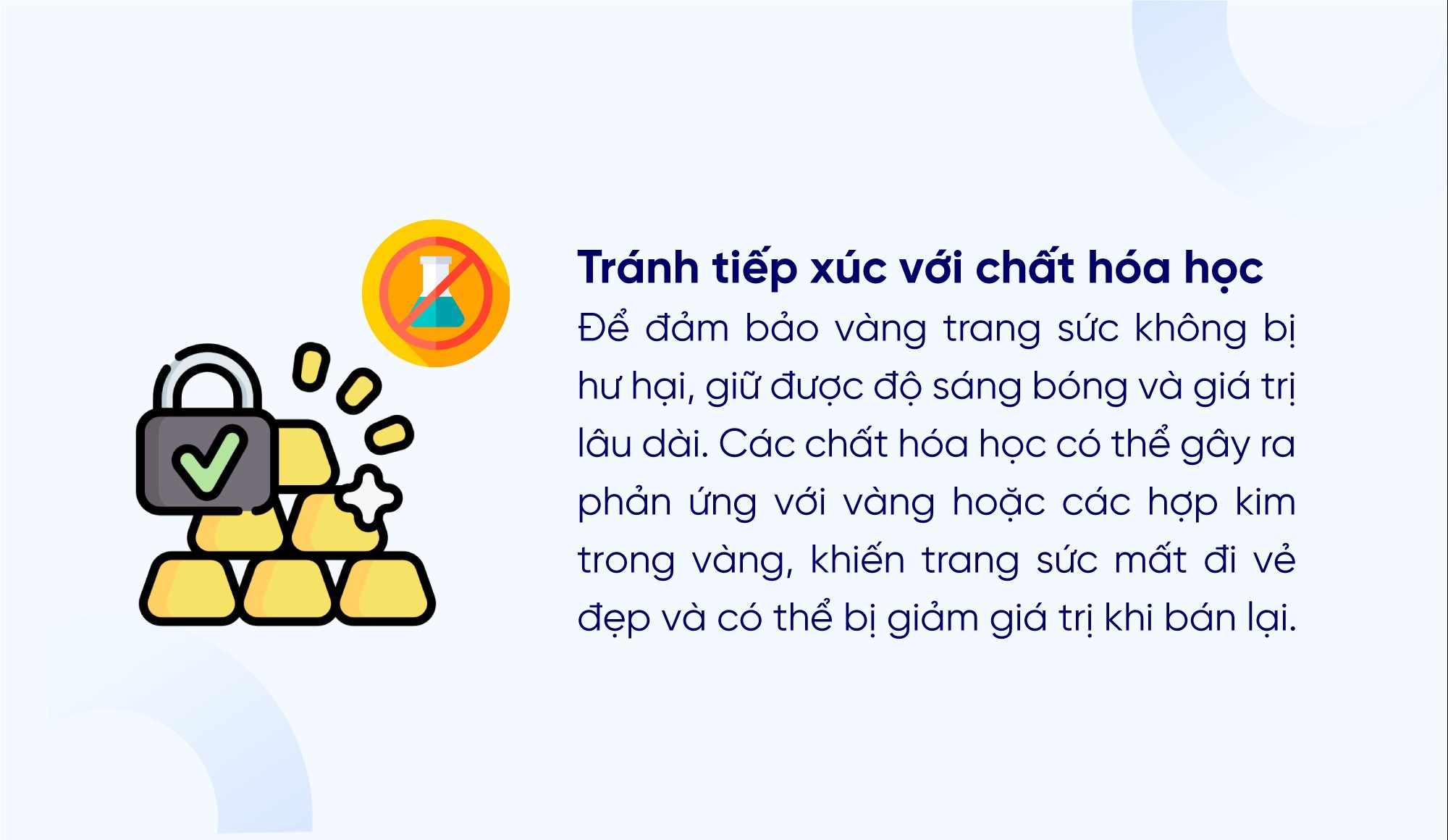 tuổi vàng là gì - bảo quản vàng tránh tiếp xúc hoá chất